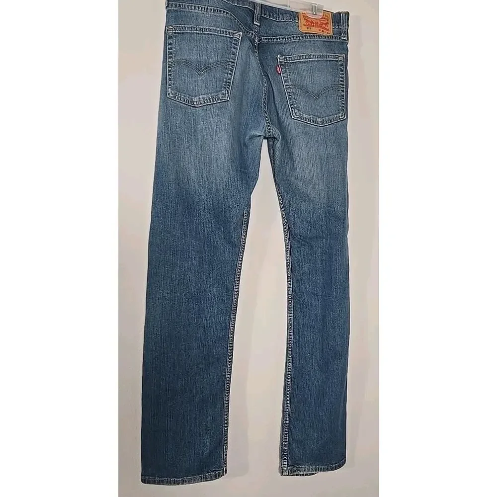 Levi's 513 Men's Jeans W32 L34 Slim Straight Blue Denim Medium Wash #0203